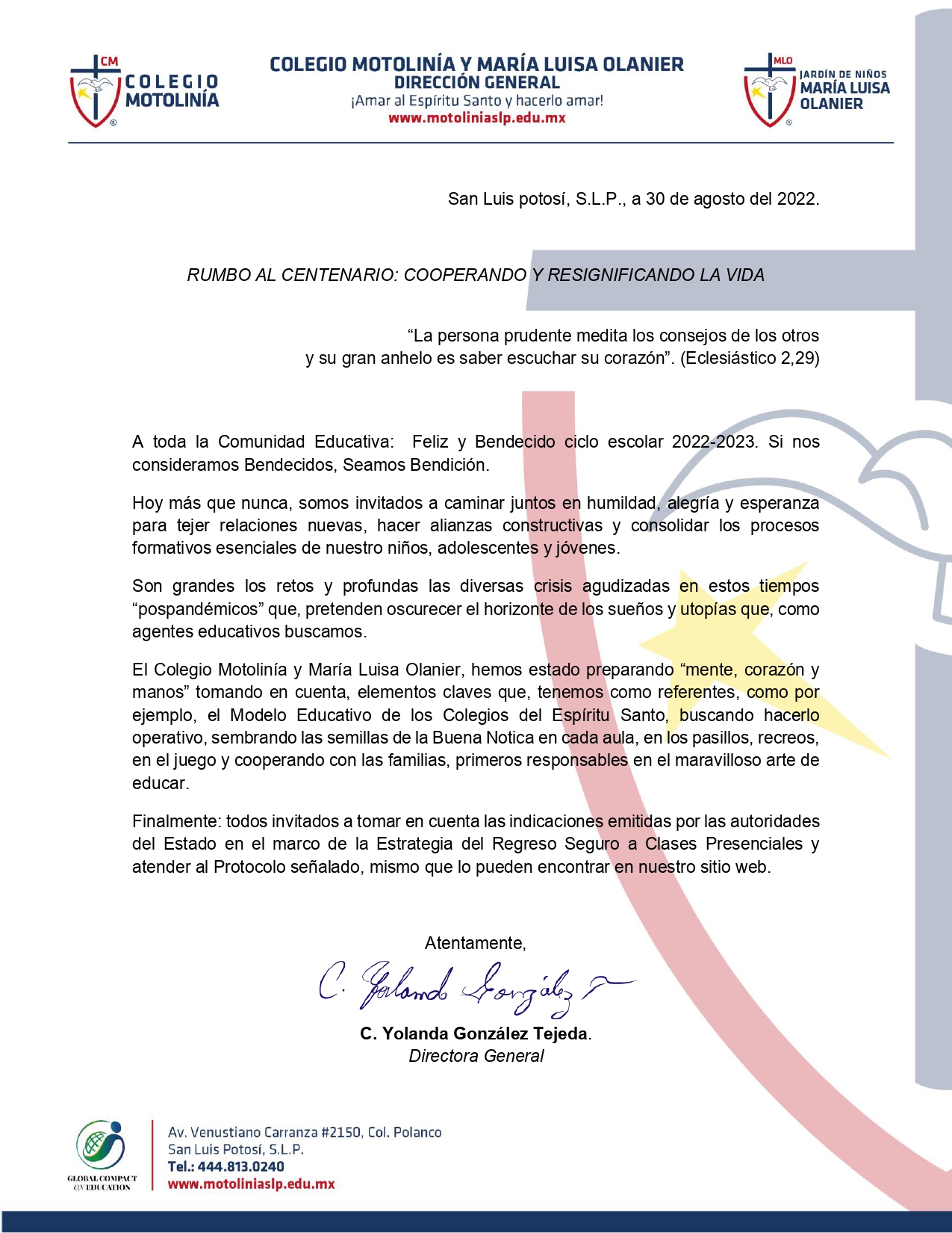 bienvenida